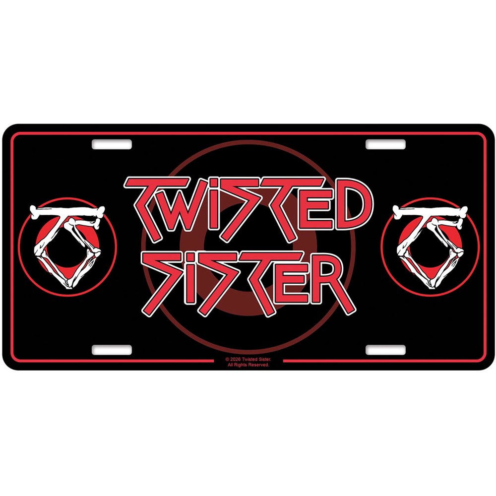 Twisted Sister - Logo Metallwand Zeichen - Schwarz/Rot